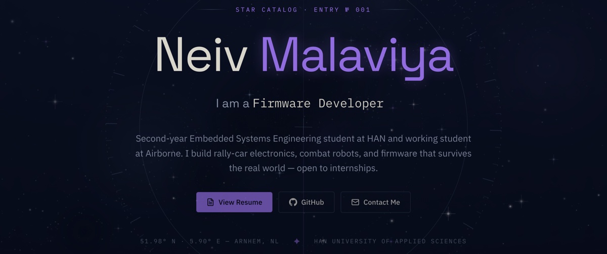 Neiv Malaviya | Embedded Systems Engineer & Firmware Developer